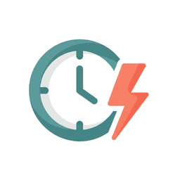 Clock with lightning bolt